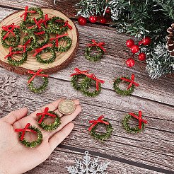 Polyester with Iron Miniature Christmas wreath&nbsp;AJEW-WH0609-182B