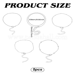 5Pcs Iron Chain Anklet Sets&nbsp;AJEW-LP0007-10P