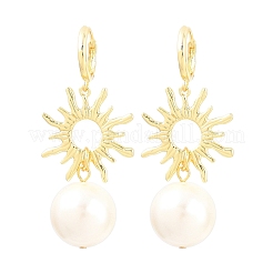 Sun Brass Hoop Earrings&nbsp;EJEW-Z164-13G