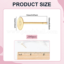 200Pcs 304 Stainless Steel Stud Earrings Findings&nbsp;STAS-ME0001-48
