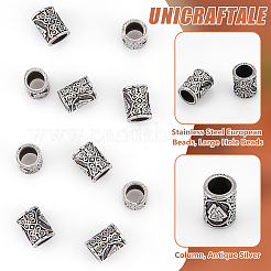 10Pcs 304 Stainless Steel European Beads&nbsp;FIND-UN0003-86
