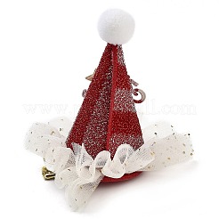 Christmas Hat Polyester Alligator Hair Clips for Women Girl&nbsp;AJEW-M012-02A