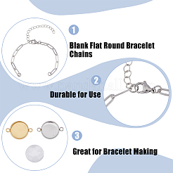 DIY Blank Dome Flat Round Link Bracelet Making Kit&nbsp;DIY-UN0004-53