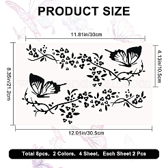 4Pcs 2 Colors PVC Cartoon Self Adhesive Car Stickers&nbsp;STIC-GF0001-34