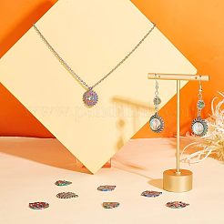 10Pcs 5 Style 304 Stainless Steel Pendant Rhinestone Cabochons&nbsp;STAS-UN0031-94