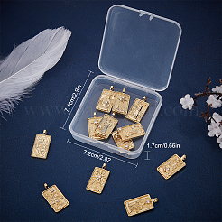 12Pcs 12 Style Brass Micro Pave Clear Cubic Zirconia Pendants&nbsp;KK-SC0003-01