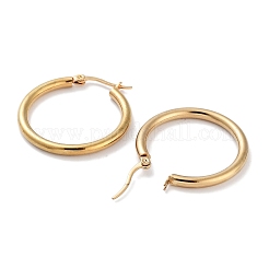 Ring 304 Stainless Steel Hoop Earrings for Women Men&nbsp;EJEW-B049-01C-G