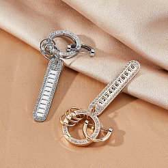 4 Sets 2 Colors DIY Numeral Charm Keychain Making Kit&nbsp;DIY-CA0004-48