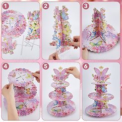 2Pcs 3 Tier Paper Cupcake Stand&nbsp;DIY-DC0003-92A