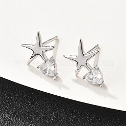 925 Sterling Silver Stud Earrings&nbsp;EJEW-D317-02P