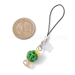 Christmas Theme Glass Seed & PVC Mobile Dustproof Plugs Pendant Decorations&nbsp;HJEW-MZ00338-03