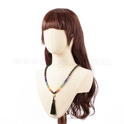 7 Chakra Buddhist Necklace&nbsp;NJEW-JN03895-03