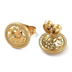 Ion Plating(IP) 304 Stainless Steel Flat Round Button Ear Studs for Women&nbsp;EJEW-P234-10G
