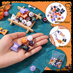 26Pcs 10 Styles Halloween Theme UV Plating Rainbow Iridescent Acrylic Beads&nbsp;PACR-TA0001-16