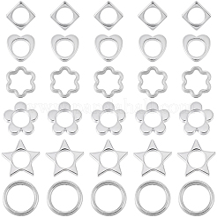 180Pcs 6 Styles 2-Hole CCB Plastic Beads Frame&nbsp;CCB-SP0001-10P