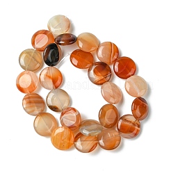 Flat Round Gemstone Natural Red Agate Stone Beads Strands&nbsp;X-G-S110-03