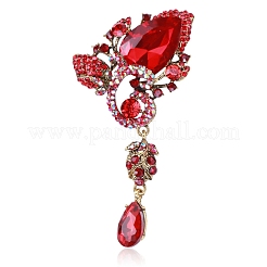 Teardrop with Flower Rhinestone Pins&nbsp;PW-WG27153-01