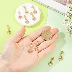 10Pcs Brass & ABS Plastic Imitation Pearl Pendant Decorations&nbsp;HJEW-YW00399