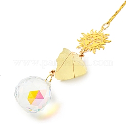 Wire Wrapped Nuggets Natural Citrine Pendant Decorations&nbsp;HJEW-C008-03C-G