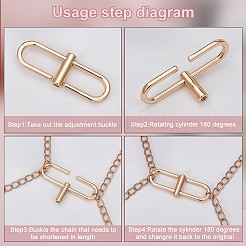 6Pcs 3 Colors Zinc Alloy Adjustable Alloy Clip Buckles for Bag Chain Strap&nbsp;DIY-WR0003-07