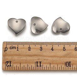 Tarnish Resistant 304 Stainless Steel Heart Charms&nbsp;X-STAS-M004-02