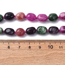 Natural Dyed Malaysia Jade Tumble Stone Nuggets Beaded Long Necklaces for Women&nbsp;NJEW-F340-A08