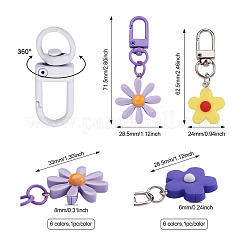 12Pcs 12 Colors Resin/Acrylic Pendants Keychains&nbsp;KEYC-BY0001-01