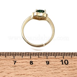 Brass Micro Pave Clear Cubic Zirconia Cuff Open Rings&nbsp;CU-CBA5C10-16G