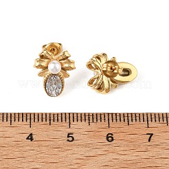 304 Stainless Steel Micro Pave Clear Cubic Zirconia Stud Earrings&nbsp;LS-EJEW-I318-03G-01