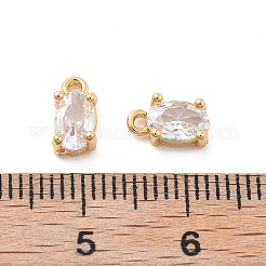 Brass Micro Pave Clear Cubic Zirconia Charms&nbsp;KK-G516-28G