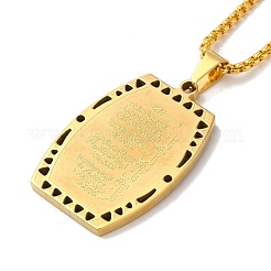 Word Tag 201 Stainless Steel Pendant Necklace with Iron Box Chains&nbsp;NJEW-D048-02G