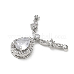 Brass Micro Pave Clear Cubic Zirconia Pendants&nbsp;CU-CBA5C42-07P