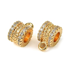Brass Brass Micro Pave Cubic Zirconia Tube Bails&nbsp;KK-M277-09G-G