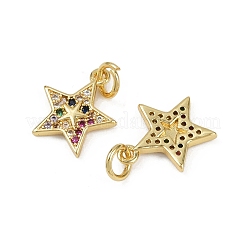 Brass Micro Pave Cubic Zirconia Pendants&nbsp;KK-C093-26A-G