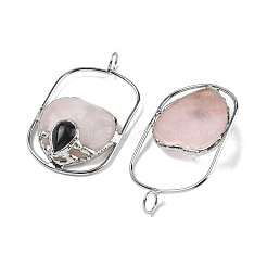 Natural Rose Quartz & Obsidian Big Pendants&nbsp;G-Z142-01P-A01