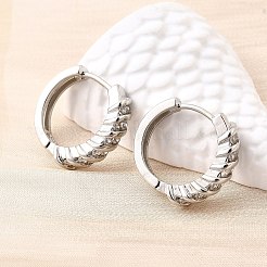 Brass Micro Pave Clear Cubic Zirconia Hoop Earrings&nbsp;EJEW-Z121-13P