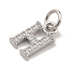 Initial Letter Brass with Cubic Zirconia Charms&nbsp;KK-Q814-26H-P