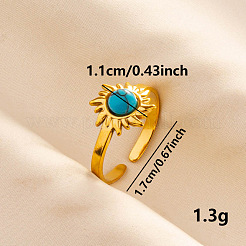 Adjustable 304 Stainless Steel Cuff Open Rings for Women&nbsp;ED0975-6