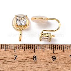 Brass Micro Pave Cubic Zirconia Ear Cuff Findings&nbsp;KK-F898-15B-G