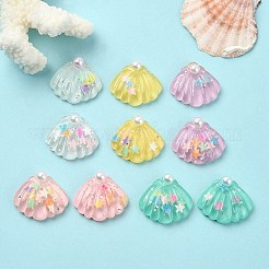 10Pcs 5 Colors Ocean Theme Translucent Resin Cabochons&nbsp;RESI-YW0001-52