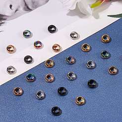 25Pcs 5 Colors Ion Plating(IP) Frosted 201 Stainless Steel European Beads&nbsp;STAS-SZ0001-93