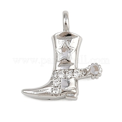 Brass Micro Pave Cubic Zirconia Pendants&nbsp;KK-I352-35P