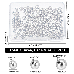 150Pcs 3 Style Stainless Steel Beads&nbsp;STAS-CA0001-27