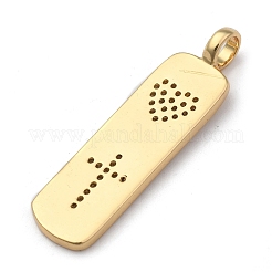 Brass Micro Pave Clear Cubic Zirconia Pendants&nbsp;LS-ZIRC-A013-23G