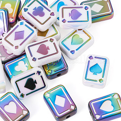 20Pcs 2 Colors UV Plating Rainbow Iridescent Acrylic Enamel Beads&nbsp;SACR-TA0001-70