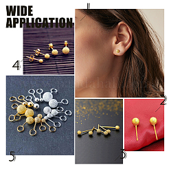 304 Stainless Steel Ear Studs&nbsp;EJEW-UN0001-13A-G