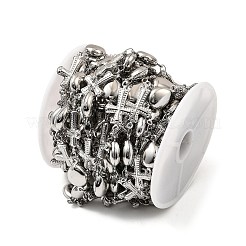 304 Stainless Steel Cross with Teardrop Link Chains&nbsp;CHS-G042-09P