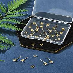 16Pcs Brass Stud Earring Findings&nbsp;KK-FS0001-56G