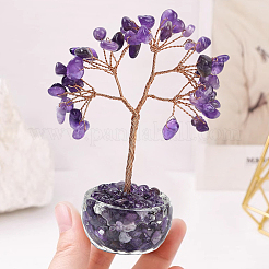 1Pc Natural Amethyst Chips Tree of Life Decorations&nbsp;DJEW-DJ0001-08B