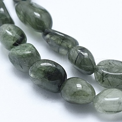 Natural Green Rutilated Quartz Beads Strands&nbsp;G-E483-49